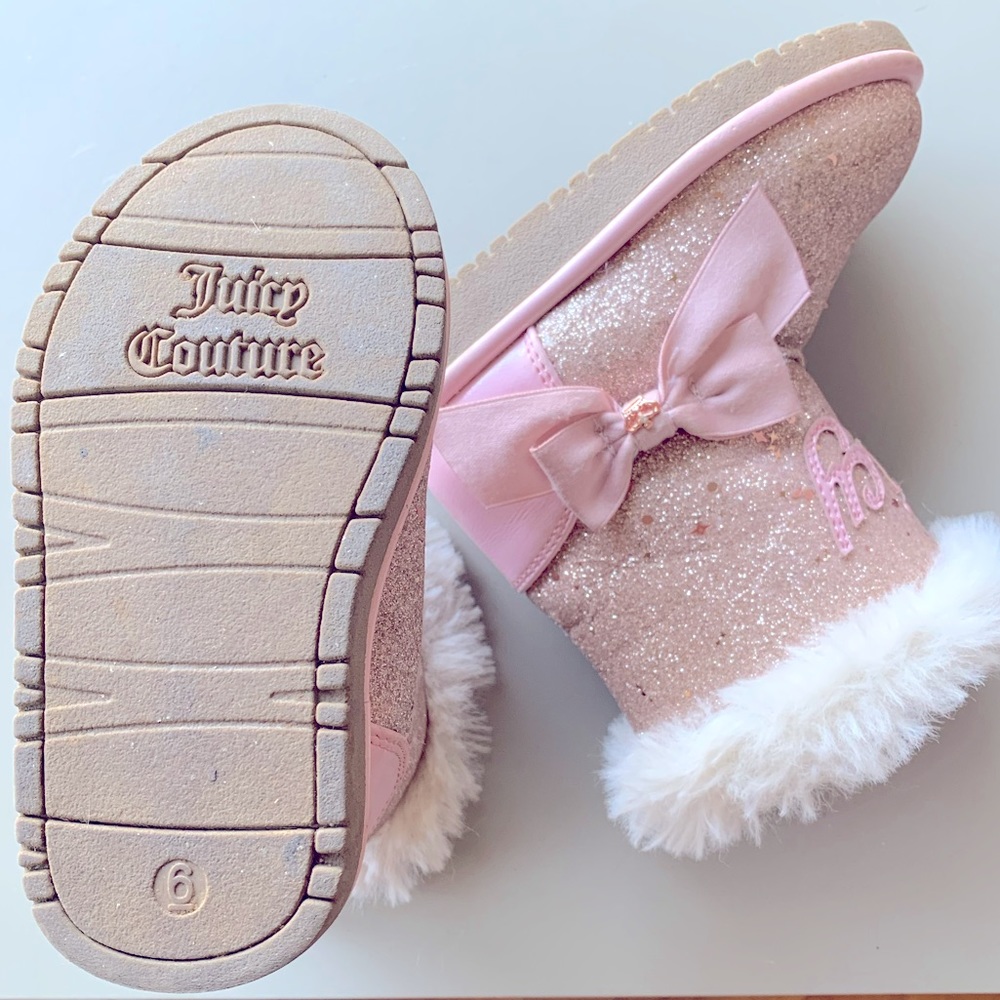 Juicy Couture girls size 6T pink sequin boots